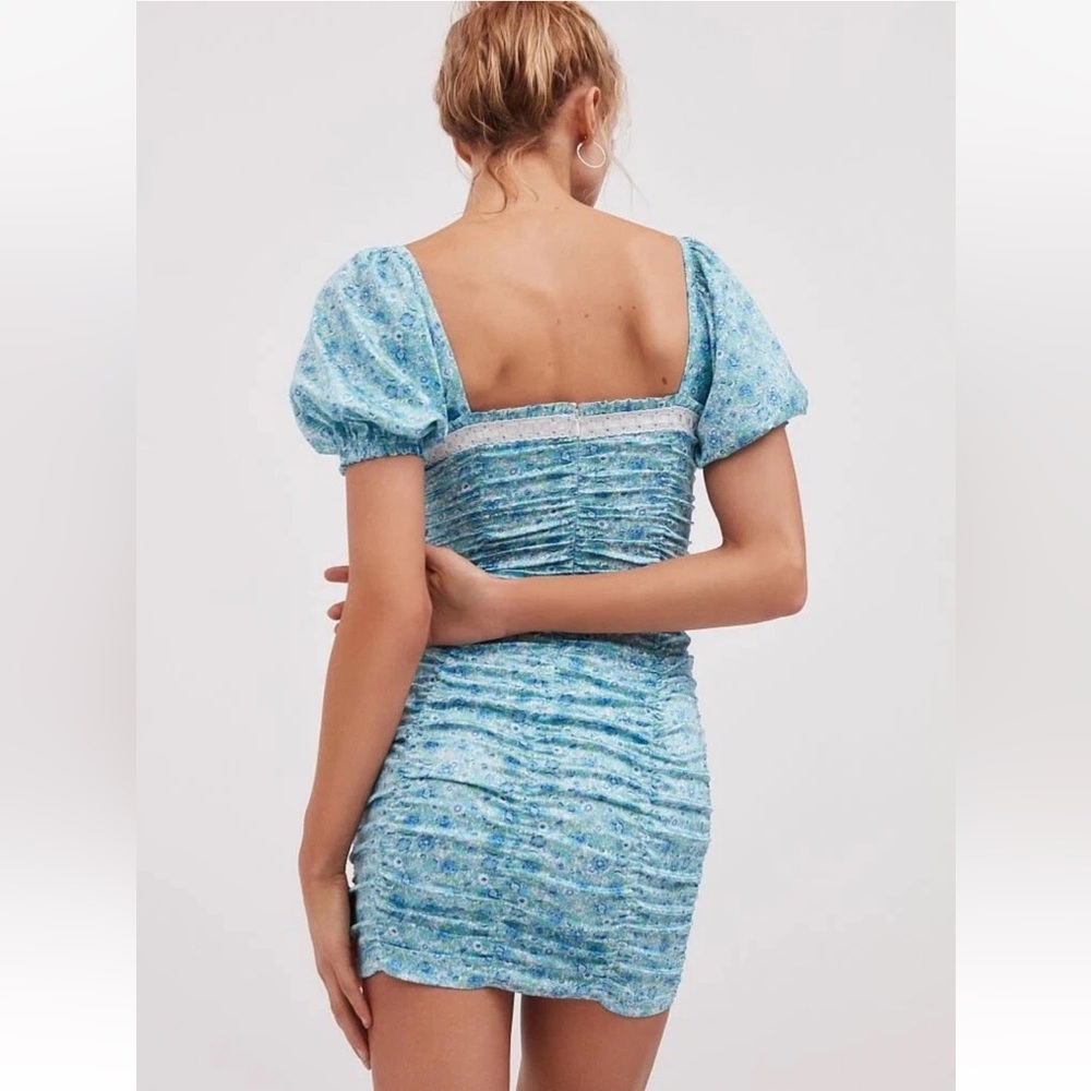 For Love And Lemons Alana Mini Dress in Blue - Picture 6 of 12